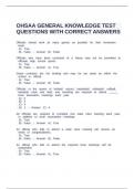 OHSAA GENERAL KNOWLEDGE TEST QUESTIONS WITH CORRECT ANSWERS&period;