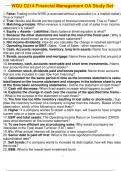 WGU C214 Financial Management OA Study Set