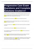 Progressive Care Exam Questions and Complete Solutions Graded A&plus;&period;