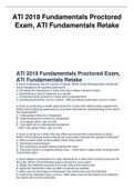 ATI  Fundamentals Proctored Exam 2019 latest exam questions and 100% verified answers, 