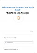 HTHSCI 1H06A&colon; Meninges and Blood Supply Questions and Answers