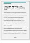 EXCHANGE MIDTERM EXAM QUESTIONS AND ANSWERS &vert;100&percnt; PASS