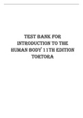 Test Bank for Introduction to the Human Body 11th Edition Tortora