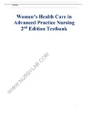 Womens Health Care in Advanced Practice Nursing 2nd edition Alexander Test Bank