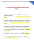 HEALTHCARE OPERATIONS MANAGEMENT EXAM REVIEW  RATED A&plus; 
