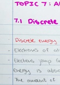 Class notes IB Physics HL/SL 7.1 Discrete energy and radioactivity