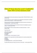   State Of Texas Security Level II Certification Exam With Correct Solutions 2024
