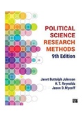 Political Science Research Methods 9th Edition Johnson Test Bank ISBN-13: 9781544331430  |COMPLETE TEST BANK| ALL CHAPTERS.