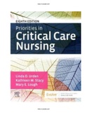 Priorities in Critical Care Nursing 8th Edition Urden Test Bank ISBN-13: 9780323531993 |COMPLETE TEST BANK| Guide A+.