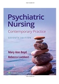 Psychiatric Nursing- Contemporary Practice 7th Edition Boyd Luebbert Test Bank ISBN-13: 9781975161187 |COMPLETE TEST BANK| Guide A+.