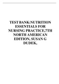 TEST BANK&colon;NUTRITION ESSENTIALS FOR NURSING PRACTICE&comma;7TH NORTH AMERICAN EDITION&comma; SUSAN G DUDEK