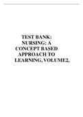 TEST BANK: NURSING: A CONCEPT BASED APPROACH TO LEARNING, VOLUME2