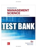 Introduction to Management Science 6th Edition Hillier Test Bank   | Guide A+| Instant Download.