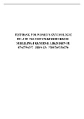 TEST BANK FOR WOMEN’S GYNECOLOGIC HEALTH 2ND EDITION KERRI DURNELL SCHUILING FRANCES E. LIKIS 