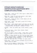 FITOUR GROUP EXERCISE CERTIFICATION QUESTIONS WITH COMPLETE SOLUTIONS