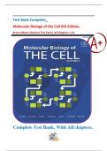 Test Bank Complete&lowbar; Molecular Biology of the Cell 6th Edition&comma; Bruce Alberts &lpar;Author&rpar; Five Parts&vert; All Chapters 1-24