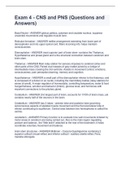 Exam 4 - CNS and PNS &lpar;Questions and Answers&rpar;