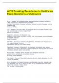 ALTA Breaking Boundaries in Healthcare Exam Questions and Answers