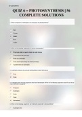 QUIZ 6 &ndash; PHOTOSYNTHESIS &vert; 56 COMPLETE SOLUTIONS