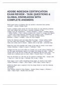ADOBE INDESIGN CERTIFICATION EXAM REVIEW  QUESTIONS WITH CORRECT ANSWERS