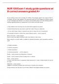 NUR 120 Exam 1 study guide questions with correct answers graded A&plus;