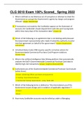 CLG 0010 Exam 100&percnt; Scored&lowbar; Spring 2022