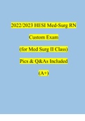 2022/2023 HESI Med-Surg RN Custom Exam (for Med Surg II Class) Pics & Q&As Included (A+) (Verified Answers)