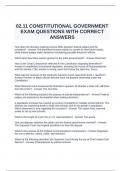 02&period;11 CONSTITUTIONAL GOVERNMENT EXAM QUESTIONS WITH CORRECT ANSWERS&period;