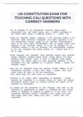 US CONSTITUTION EXAM FOR TEACHING CALI QUESTIONS WITH CORRECT ANSWERS&period;