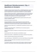 Healthcare Reimbursement&semi; Chp&period; 4 Questions & Answers