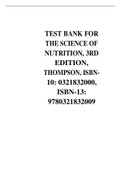 TEST BANK FOR THE SCIENCE OF NUTRITION, 3RD EDITION, THOMPSON
