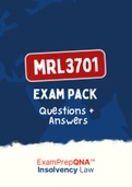 MRL3701 - EXAM PACK (Questions and Answers for 2018-2022) (with Summarised NOtes)