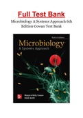 Microbiology A Systems Approach 6th Edition Cowan Test Bank