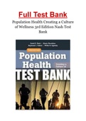Population Health Creating a Culture of Wellness 3rd Edition Nash Test Bank