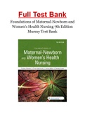 Foundations of Maternal-Newborn and Women’s Health Nursing 7th Edition Murray Test Bank