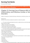 TEST BANK NUR 1300 Chapter 23. Nursing Care of Patients With Valvular, Inflammatory, and Infectious Cardiac or Venous D