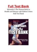 Memmler’s The Human Body in Health and Disease 14th Edition Cohen Hull Test Bank