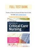 Priorities in Critical Care Nursing 8th Edition Urden Test Bank