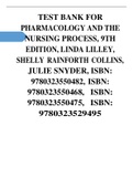 TEST BANK FOR PHARMACOLOGY AND THE NURSING PROCESS, 9TH EDITION, LINDA LILLEY, SHELLY RAINFORTH COLLINS, JULIE SNYDER