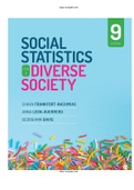 Social Statistics for a Diverse Society 9th Edition Frankfort-Nachmias Test Bank ISBN-13: 9781544339733 |COMPLETE TEST BANK | Guide A+.