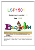 LSP1501 ASSIGNMENT 13 2022