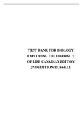 TEST BANK FOR BIOLOGY EXPLORING THE DIVERSITY OF LIFE CANADIAN EDITION 2NDEDITION RUSSELL