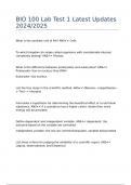 BIO 100 Lab Test 1 Latest Updates 2024&sol;2025