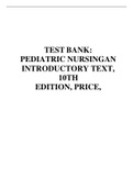 TEST BANK: PEDIATRIC NURSINGAN INTRODUCTORY TEXT, 10TH EDITION, PRICE