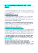 NCLEX Questions-Ethical and Legal Issues Questions And Answers&lpar; With Complete top Solution Rated A&plus;&rpar;