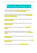 C100 WGU Objective Assessment Questions and Answers&comma; Graded A