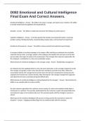 D082 Emotional and Cultural Intelligence Final Exam And Correct Answers&period;