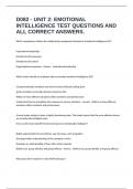 D082 - UNIT 2&colon; EMOTIONAL INTELLIGENCE TEST QUESTIONS AND ALL CORRECT ANSWERS&period;