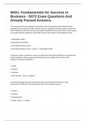 WGU&colon; Fundamentals for Success in Business - D072 Exam Questions And Already Passed Answers&period;