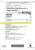 Pearson Edexcel International GCSE &lpar;9&ndash;1&rpar; Biology UNIT&colon; 4BI1 PAPER&colon; 2B QP JUNE 2024 